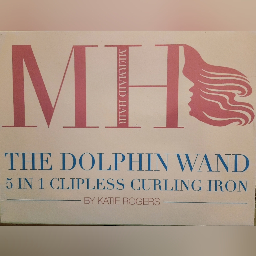 NIB Dolphin Wand curling iron with Swarovski crystals mermaid blue boxed beauty - Picture 4 of 4